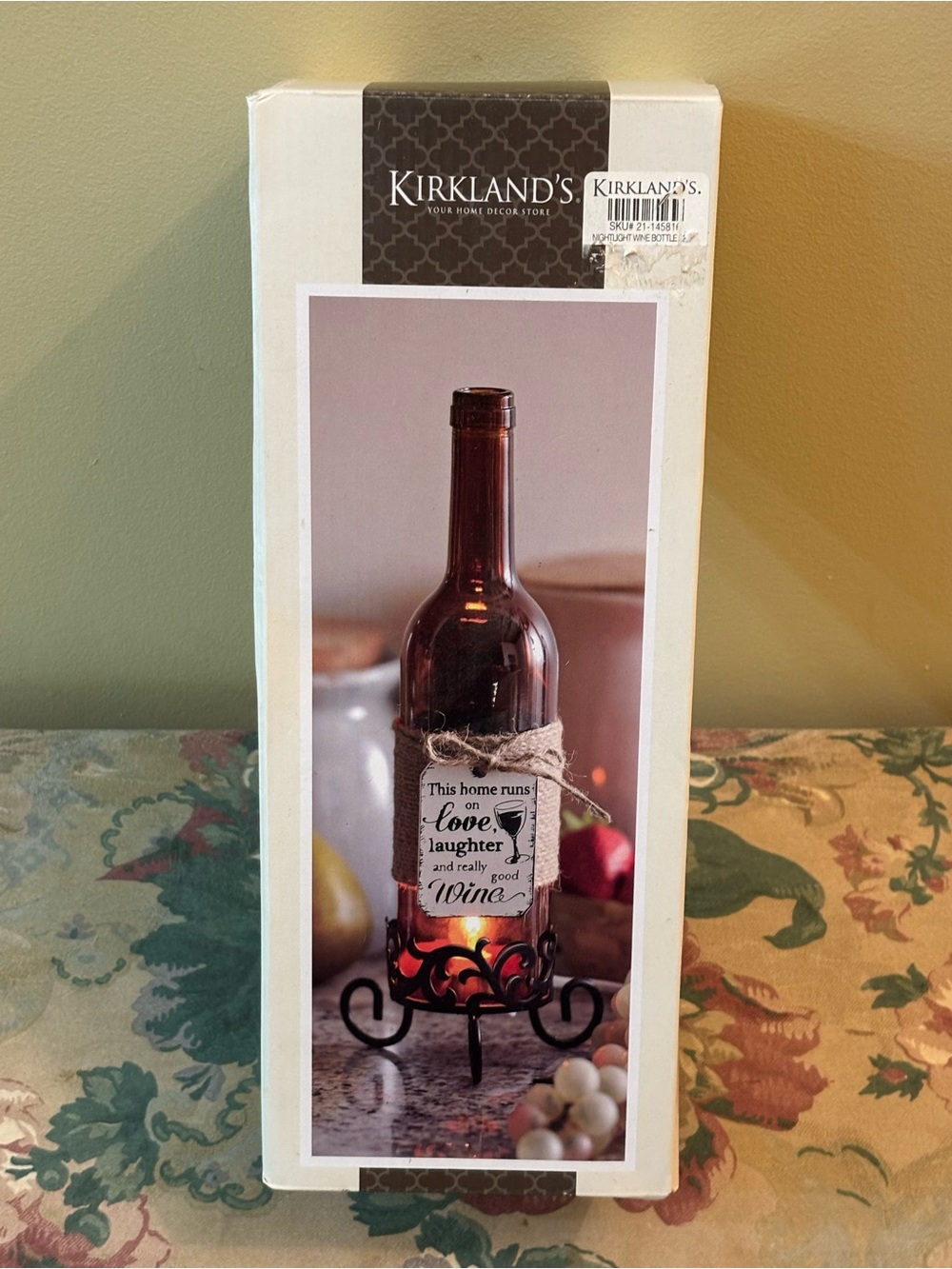 Kirkland's Brown Decorative Wine Bottle